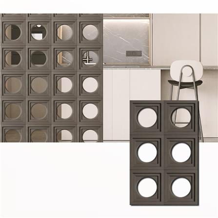 TARA PU STONE PANEL 120X60 CIRCULAR D007-4 VOLCANIC GREY