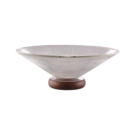 COSSY PLUS GLASS SERVING BOWL 32CM WITH WOODEN STAND