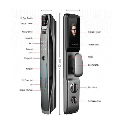 TRIDENT SMART DIGITAL PUSH & PULL LOCK SERIES Q BLACK