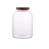 COSSY PLUS GLASS FOOD STORAGE JARS 1950ML WITH ACACIA WOODEN LID
