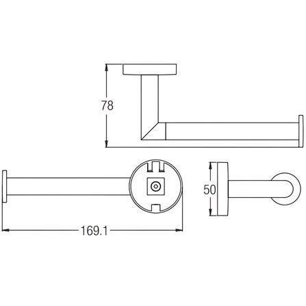 TISSUE HOLDER WITHOUT COVER RIGHT WBBA100262CP POLISHED