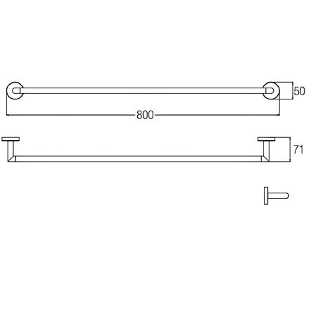 JOHNSON SUISSE TOWEL RACK 80CM WBBA100266CP POLISHED