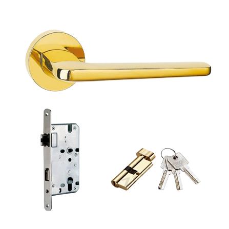 ARTSAFE DESIGN LEVER HANDLE MORTISE SET MLCSAS9024 PVD GOLD