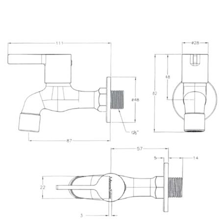 JOHNSON SUISSE LIRA 1/2" BIB TAP WBFA301667CP