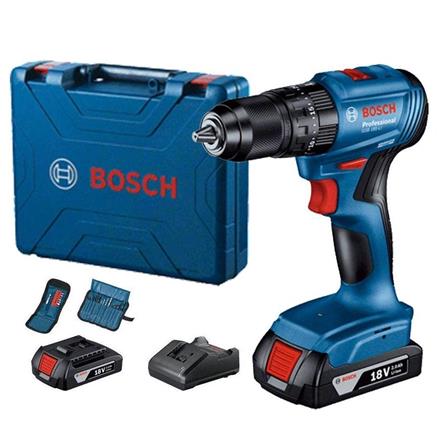 BOSCH 18V CORDLESS IMPACT DRILL GSB185-LI (X2 2.0Ah BATTERIES) + ACCESSORIES SET