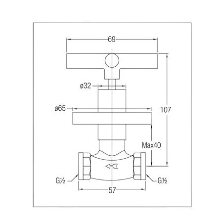 JOHNSON SUISSE ASTI-N 1/2" CROSS HANDLE STOP VALVE WBFA301684CP
