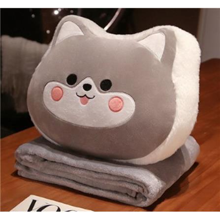 HLS PLUSH CUSHION BLANKET HUSKY GRAY