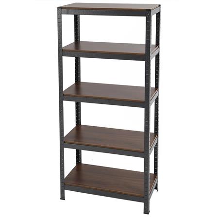 5-TIER SHELVING UNIT FURDINI ZIR-5 BLACK/DARK WOOD PATTERN [EXCLUSIVE FROM HOMEPRO THAILAND]