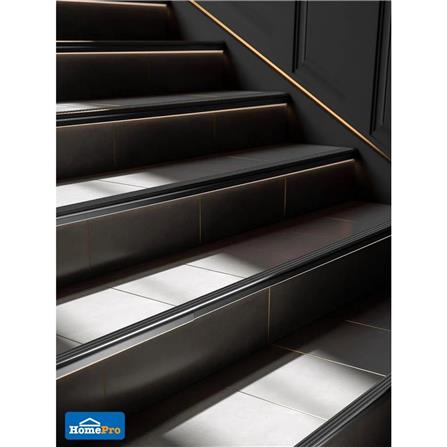 TARA STEP NOSING 40MM POLISHED BLACK 2M ALUMINUM