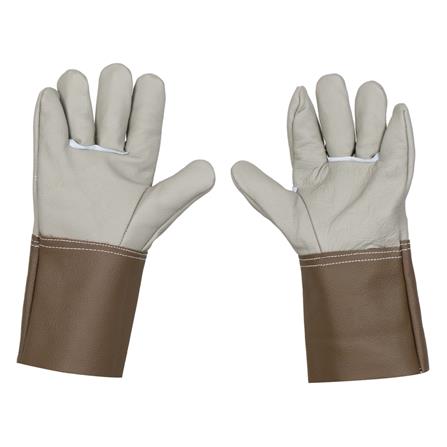 PROSIRY SAFE GLOVES LEATHER HEAT RESISTANCE 12" GREY/BROWN