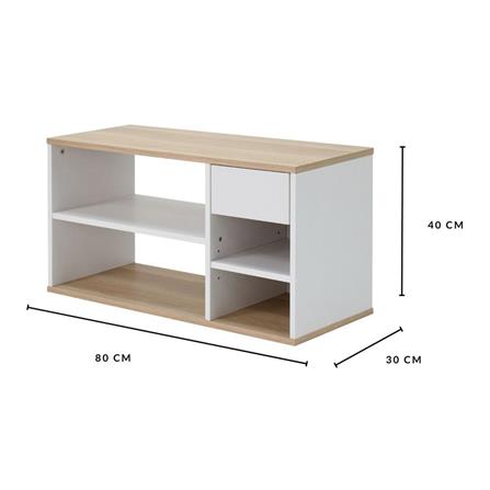 SHOE RACK LUVORA SCHUHREAL LVR0040 80CM WHITE/OAK [EXCLUSIVE FROM HOMEPRO THAILAND]
