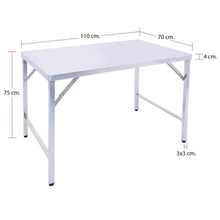FOLDING TABLE QLINE ST-105 STAINLESS STEEL 110X70CM [EXCLUSIVE FROM HOMEPRO THAILAND]