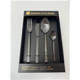 FUKURO SHINK STAINLESS STEEL CUTLERY SET 24-PCS BLACK