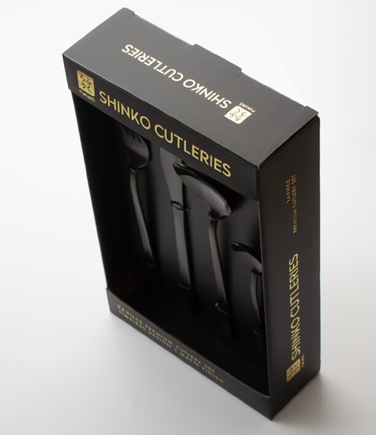 FUKURO SHINK STAINLESS STEEL CUTLERY SET 24-PCS BLACK