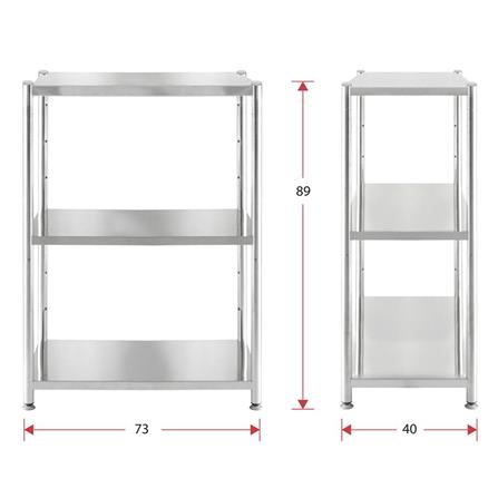 3-TIER SHELVING UNIT QLINE MS-706 STAINLESS STEEL [EXCLUSIVE FROM HOMEPRO THAILAND]