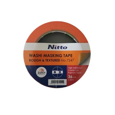 NITTO WASHI MASKING TAPE ROUGH & TEXTURED NO.7247 36MM X 50M ORANGE NT00012688