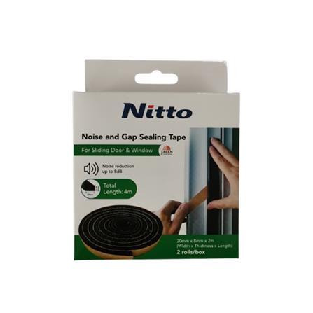 NITTO NOISE&GAP SEALING TAPE FOR SLIDING DOOR&WINDOW 20MMX8MMX2M (2 ROLLS/BOX)