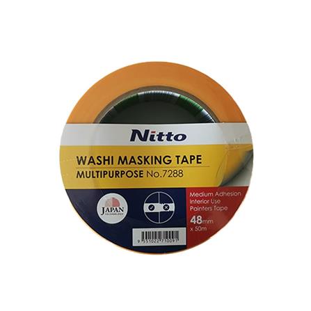 NITTO WASHI MASKING TAPE MULTI PURPOSE NO.7288 48MM X 50M YELLOW NT00012695