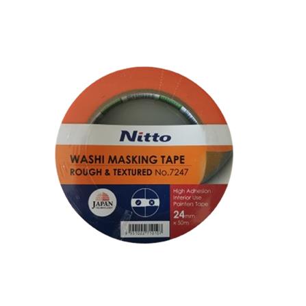 NITTO WASHI MASKING TAPE ROUGH & TEXTURED NO.7247 24MM X 50M ORANGE NT00012687