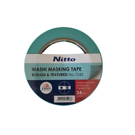 NITTO WASHI MASKING TAPE ROUGH & TEXTURED NO.7243 24MM X 50M GREEN NT00012690