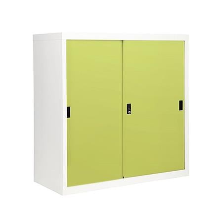 STEEL CABINET WITH SLIDING DOORS KIOSK SOD-3 DG/GR GREEN [EXCLUSIVE FROM HOMEPRO THAILAND]