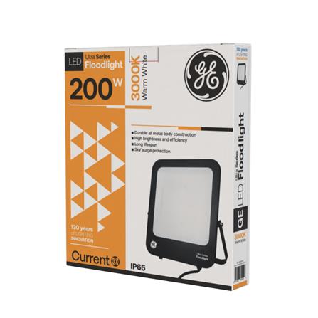 GE LED FLOODLIGHT 200W WARM WHITE BLACK SQUARE