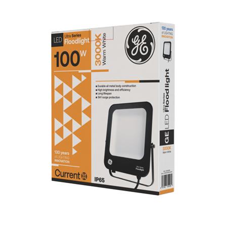 GE LED FLOODLIGHT 100W WARM WHITE BLACK SQUARE
