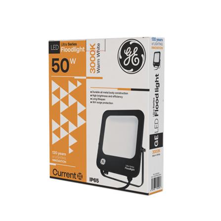GE LED FLOODLIGHT 50W WARM WHITE BLACK SQUARE