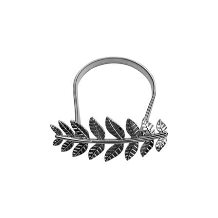 HLS CURTAIN TIE BACK PINE LEAF SILVER