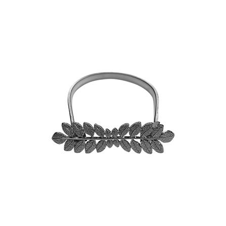 HLS CURTAIN TIE BACK LEAF SILVER