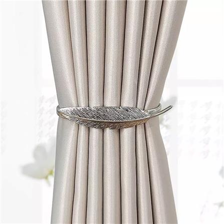 HLS CURTAIN TIE BACK FEATHER SILVER