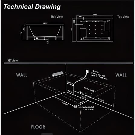 MD MASSAGE PREMIUM BATHTUB CARSON MD-9229