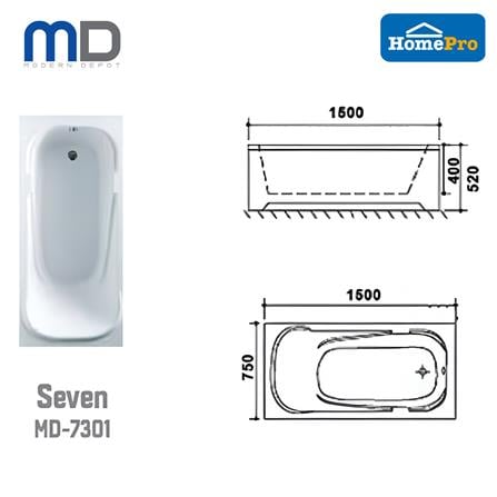 MD BATHTUB WITH PANEL SEVEN MD-7301
