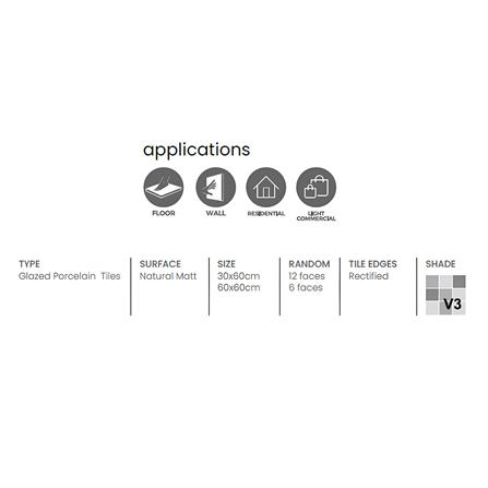 SOLARE FLOORTILE 30X60CM NORWICH WHITE SS-NOW1NR NATURAL MATT 1.44M2