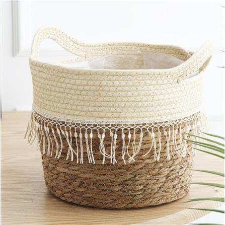 CL WOVEN BASKET POT/HANDLE GQ200 H16CM