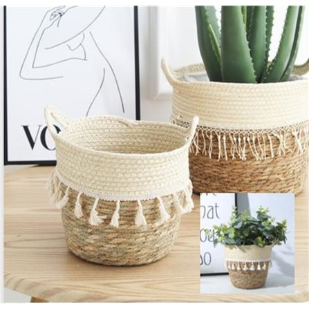 CL WOVEN BASKET POT/HANDLE GQ200 H16CM