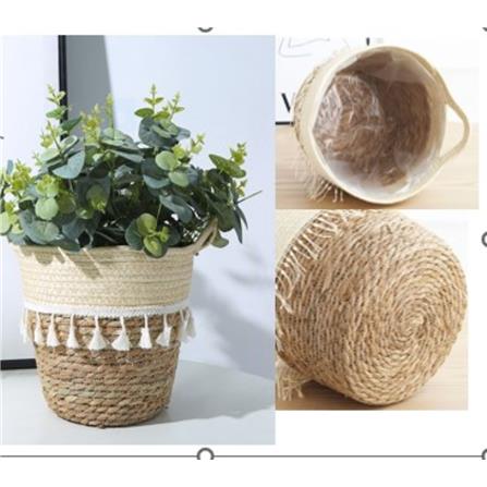 CL WOVEN BASKET POT/HANDLE GQ200 H16CM