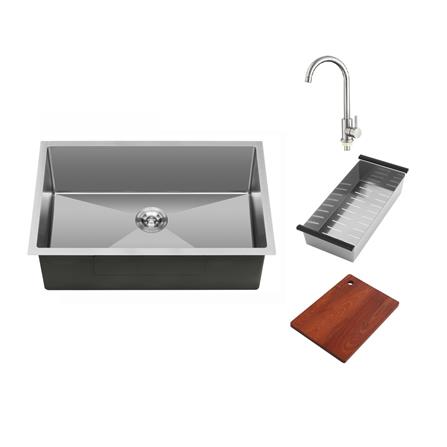 CABANA BUILT-IN KITCHEN HONEYCOMB JUMBO SINK CKS6647 1BOWL 78CM STAINLESS STEEL WITH WATER TAP CB1531SS