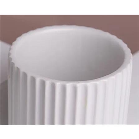 CL STRIPED CERAMIC POT GQ133-WE H12.3CM