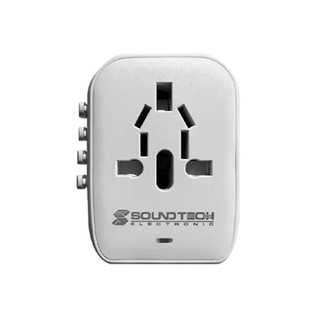 TRAVEL ADAPTOR WITH 20W FOUR USB A+C QUICK CHARGER TA-820 SOUNDTEOH