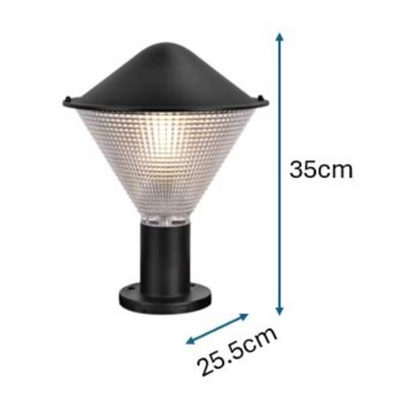 BRIGHT OBJECTIVES OUTDOOR GATE LAMP 8883/S E27 BLACK 25CM