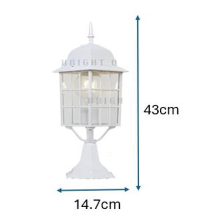 BRIGHT OBJECTIVES OUTDOOR GATE LAMP 8838-S E27 WHITE 14CM