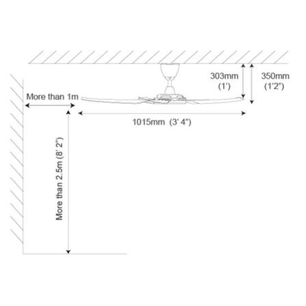 ALPHA CEILING FAN PRIMA 5B MATT BLACK 40"