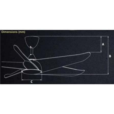 DEKA CEILING FAN GEO60 5B LED  MATT WHITE 60"