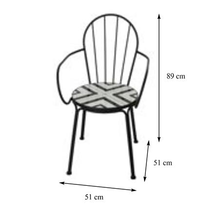 2-SEAT MOSAIC PATIO BISTRO SET SPRING FENNO WHITE/BLACK