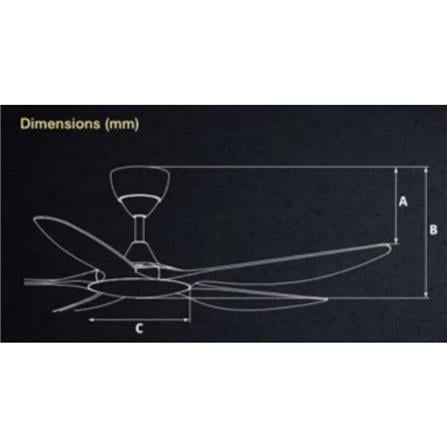 DEKA CEILING FAN BETA 5B MATT WHITE 56"