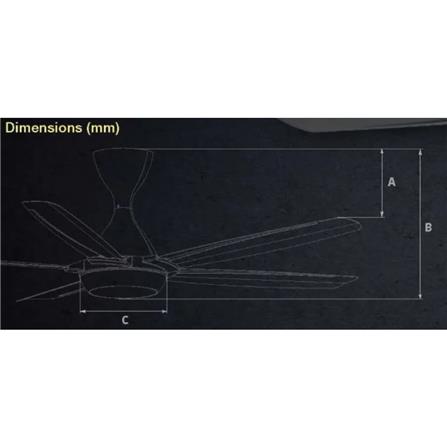 DEKA CEILING FAN LENOX 5B MATT BLACK 56"