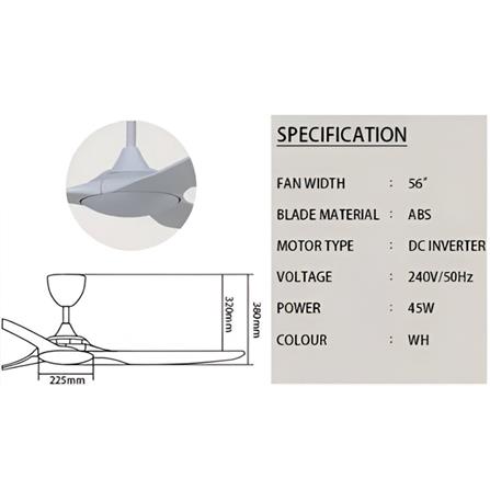 DEKA CEILING FAN MAZON 3B WALNUT 56"