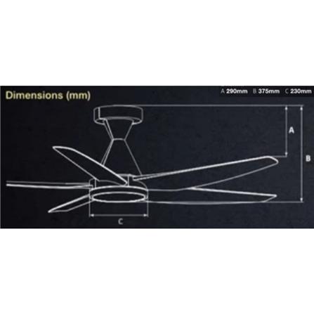 DEKA CEILING FAN TERRA 8B LED MATT BLACK 92"