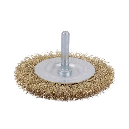 MATALL 3" CRIMPED WIRE BRUSH WITH SHANK (0.3MM WIRE) (WOOD & METAL)